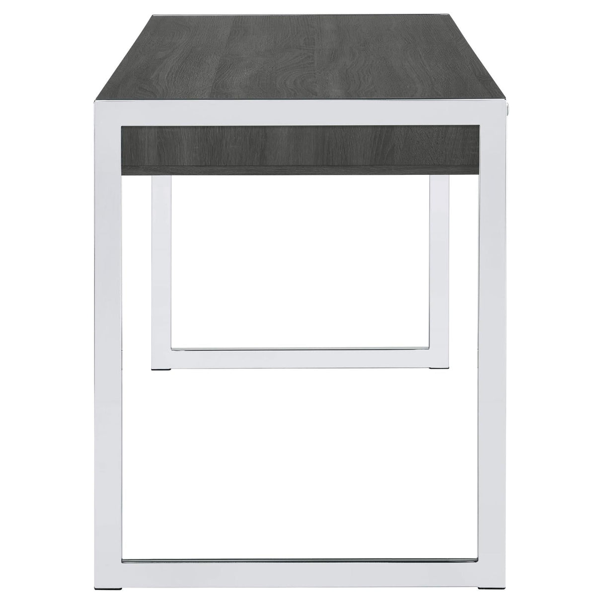 Wallice Weathered Gray/Chrome 2-Drawer Writing Desk