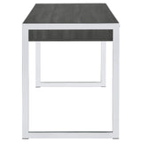 Wallice Weathered Gray/Chrome 2-Drawer Writing Desk