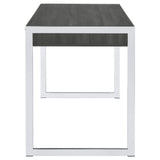 Wallice Weathered Gray/Chrome 2-Drawer Writing Desk