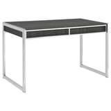 Wallice Weathered Gray/Chrome 2-Drawer Writing Desk