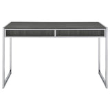 Wallice Weathered Gray/Chrome 2-Drawer Writing Desk