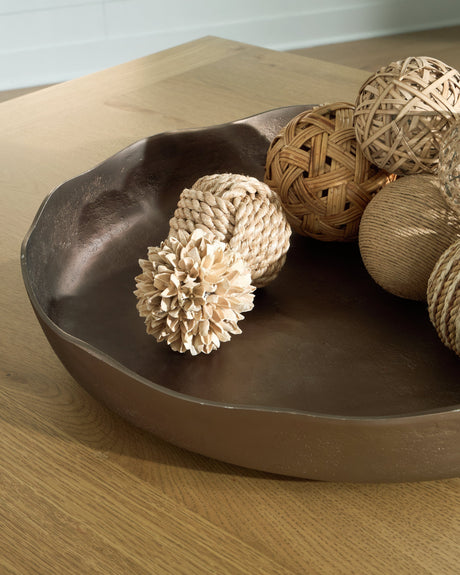 Wallmen Champagne Gold Finish Tray by Ashley at Eve Furniture