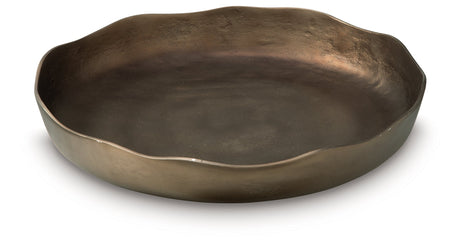 Wallmen Champagne Gold Finish Tray by Ashley at Eve Furniture