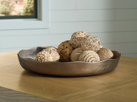 Wallmen Champagne Gold Finish Tray by Ashley at Eve Furniture
