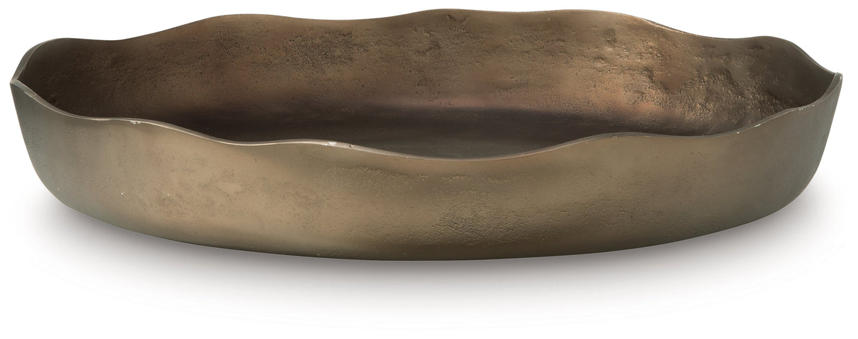 Wallmen Champagne Gold Finish Tray by ASHLEY FURNITURE at Eve Furniture
