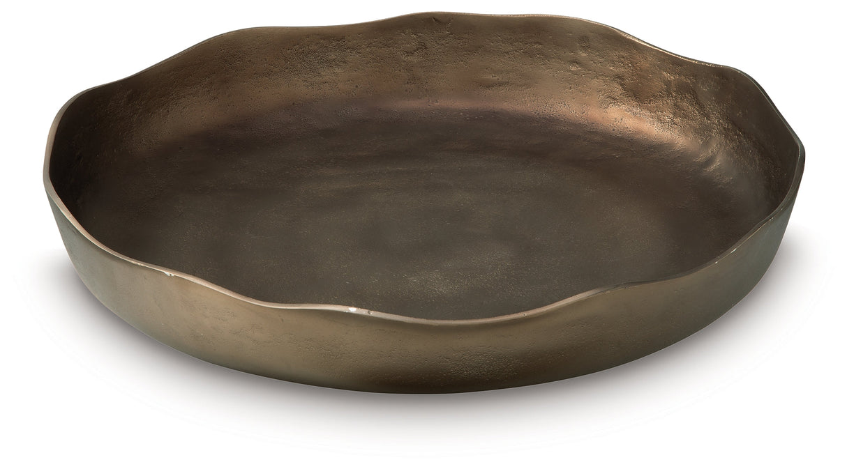Wallmen Champagne Gold Finish Tray by ASHLEY FURNITURE at Eve Furniture