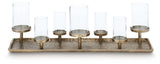 Wallmond Antique Brass Finish Candle Holder by ASHLEY FURNITURE at Eve Furniture