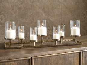 Wallmond Antique Brass Finish Candle Holder by ASHLEY FURNITURE at Eve Furniture