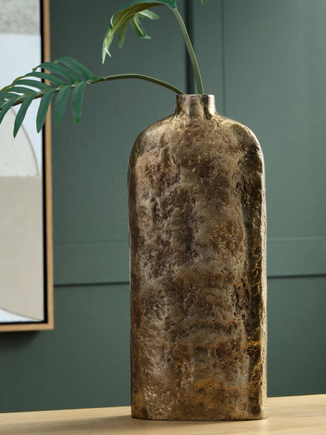 Wallmond Antique Brass Finish Vase by Ashley at Eve Furniture