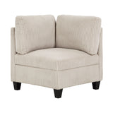 Walterboro Beige Corduroy 4-Piece Sectional with Storage by Homelegance at Eve Furniture