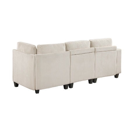 Walterboro Beige Corduroy 4-Piece Sectional with Storage by Homelegance at Eve Furniture
