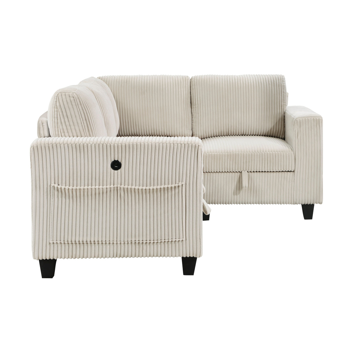 Walterboro Beige Corduroy 4-Piece Sectional with Storage by Homelegance at Eve Furniture
