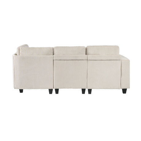 Walterboro Beige Corduroy 4-Piece Sectional with Storage by Homelegance at Eve Furniture