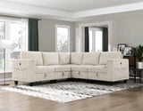 Walterboro Beige Corduroy 5-Piece Sectional with Storage by Homelegance at Eve Furniture