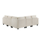 Walterboro Beige Corduroy 5-Piece Sectional with Storage by Homelegance at Eve Furniture