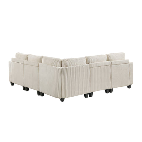Walterboro Beige Corduroy 5-Piece Sectional with Storage by Homelegance at Eve Furniture