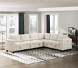 Walterboro Beige Corduroy 6-Piece Sectional with Storage by Homelegance at Eve Furniture