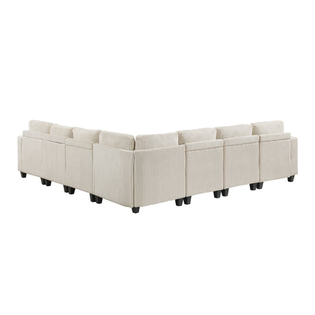Walterboro Beige Corduroy 7-Piece Sectional with Storage by Homelegance at Eve Furniture