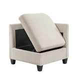 Walterboro Beige Corduroy 8-Piece Sectional with Storage by Homelegance at Eve Furniture