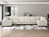 Walterboro Beige Corduroy 8-Piece Sectional with Storage by Homelegance at Eve Furniture