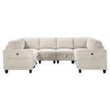 Walterboro Beige Corduroy 8-Piece Sectional with Storage by Homelegance at Eve Furniture