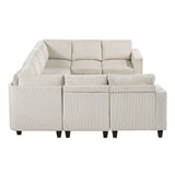 Walterboro Beige Corduroy 8-Piece Sectional with Storage by Homelegance at Eve Furniture