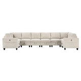 Walterboro Beige Corduroy 8-Piece Sectional with Storage by Homelegance at Eve Furniture