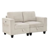 Walterboro Beige Corduroy Loveseat by Homelegance at Eve Furniture