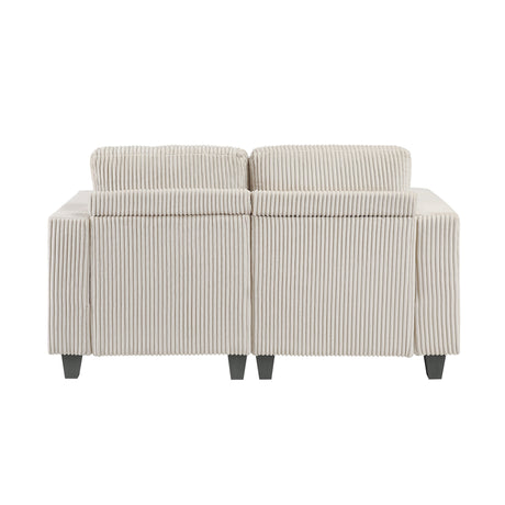 Walterboro Beige Corduroy Loveseat by Homelegance at Eve Furniture