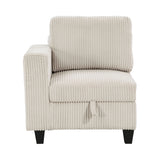 Walterboro Beige Corduroy Loveseat by Homelegance at Eve Furniture