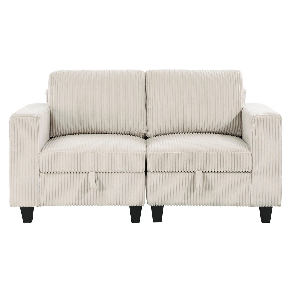 Walterboro Beige Corduroy Loveseat by Homelegance at Eve Furniture