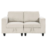 Walterboro Beige Corduroy Loveseat by Homelegance at Eve Furniture
