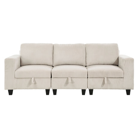 Walterboro Beige Corduroy Sofa by Homelegance at Eve Furniture