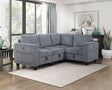 Walterboro Dark Gray Corduroy 4-Piece Sectional with Storage by Homelegance at Eve Furniture