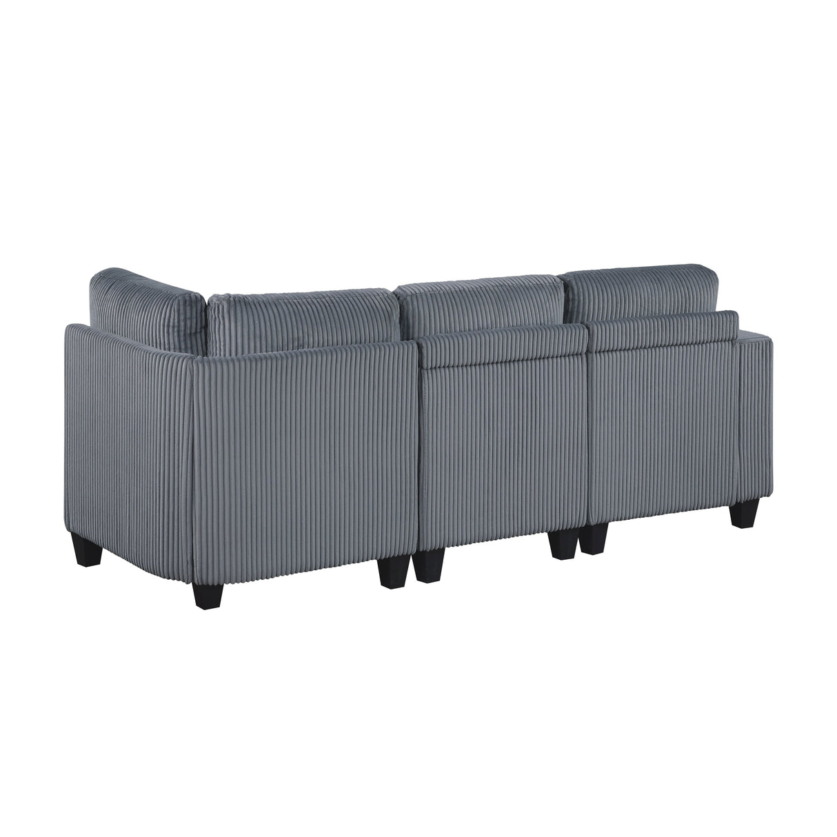Walterboro Dark Gray Corduroy 4-Piece Sectional with Storage by Homelegance at Eve Furniture