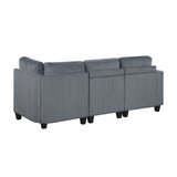 Walterboro Dark Gray Corduroy 4-Piece Sectional with Storage by Homelegance at Eve Furniture