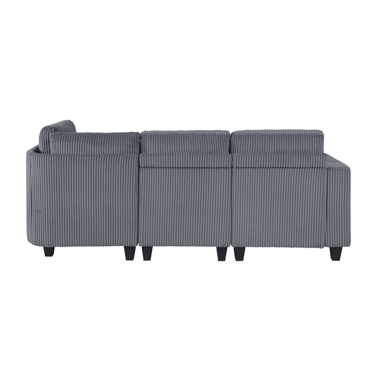 Walterboro Dark Gray Corduroy 4-Piece Sectional with Storage by Homelegance at Eve Furniture