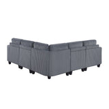 Walterboro Dark Gray Corduroy 5-Piece Sectional with Storage by Homelegance at Eve Furniture