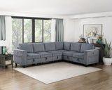 Walterboro Dark Gray Corduroy 6-Piece Sectional with Storage by Homelegance at Eve Furniture