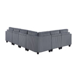 Walterboro Dark Gray Corduroy 6-Piece Sectional with Storage by Homelegance at Eve Furniture