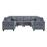 Walterboro Dark Gray Corduroy 8-Piece Sectional with Storage by Homelegance at Eve Furniture