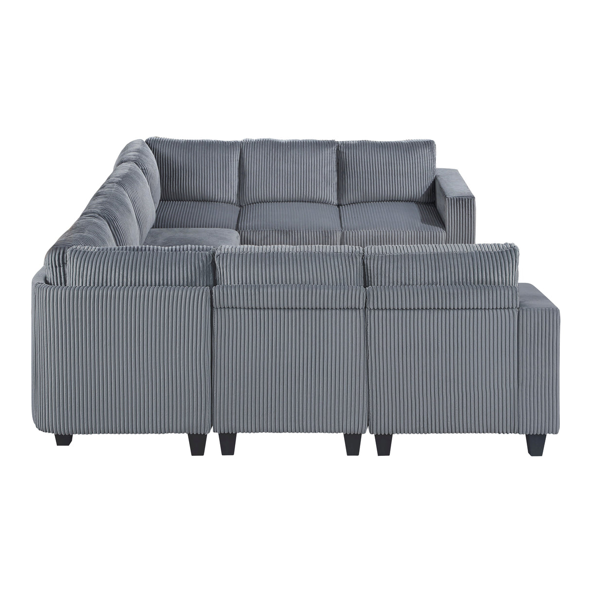 Walterboro Dark Gray Corduroy 8-Piece Sectional with Storage by Homelegance at Eve Furniture