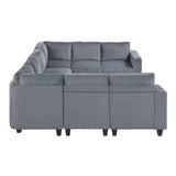 Walterboro Dark Gray Corduroy 8-Piece Sectional with Storage by Homelegance at Eve Furniture