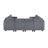 Walterboro Dark Gray Corduroy 8-Piece Sectional with Storage by Homelegance at Eve Furniture