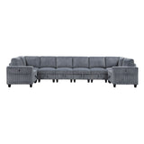 Walterboro Dark Gray Corduroy 8-Piece Sectional with Storage by Homelegance at Eve Furniture