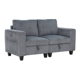 Walterboro Dark Gray Corduroy Loveseat by Homelegance at Eve Furniture