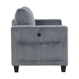 Walterboro Dark Gray Corduroy Loveseat by Homelegance at Eve Furniture