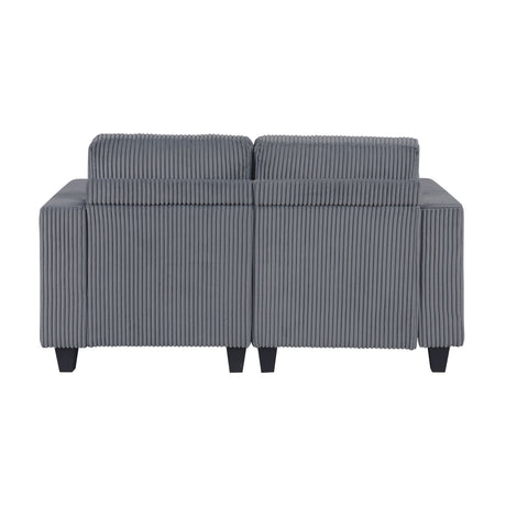 Walterboro Dark Gray Corduroy Loveseat by Homelegance at Eve Furniture