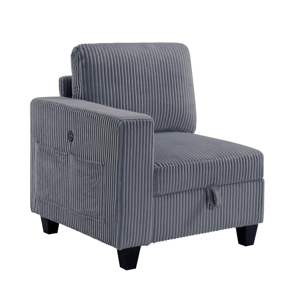 Walterboro Dark Gray Corduroy Loveseat by Homelegance at Eve Furniture