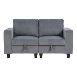 Walterboro Dark Gray Corduroy Loveseat by Homelegance at Eve Furniture